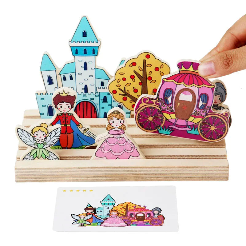 Wooden Logical Shape Matching 3D Puzzle Board