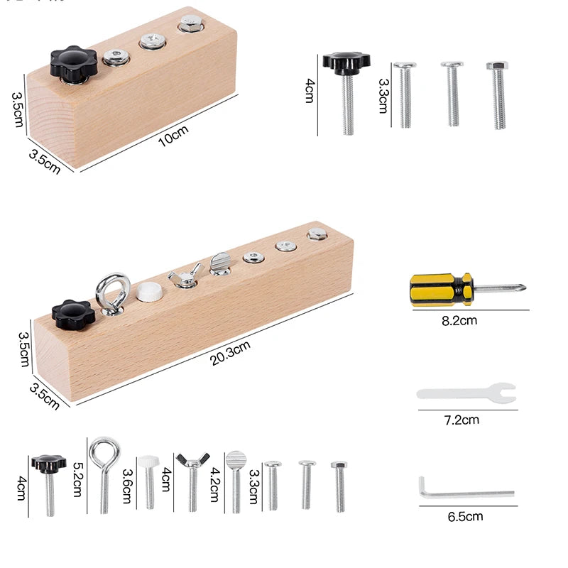 Little Engineers Wooden Screw Nut Disassembly Montessori Set