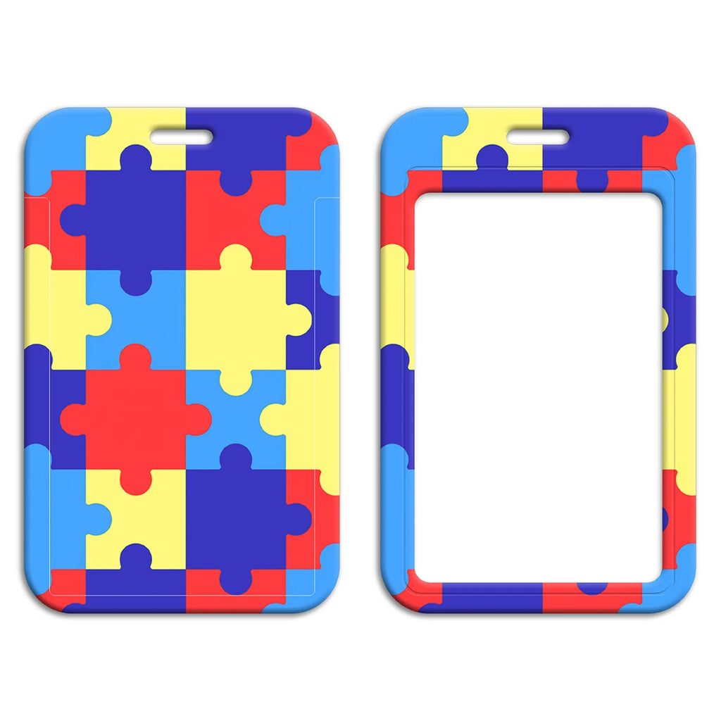 Autism Awareness Puzzle Lanyard ID Card Holder