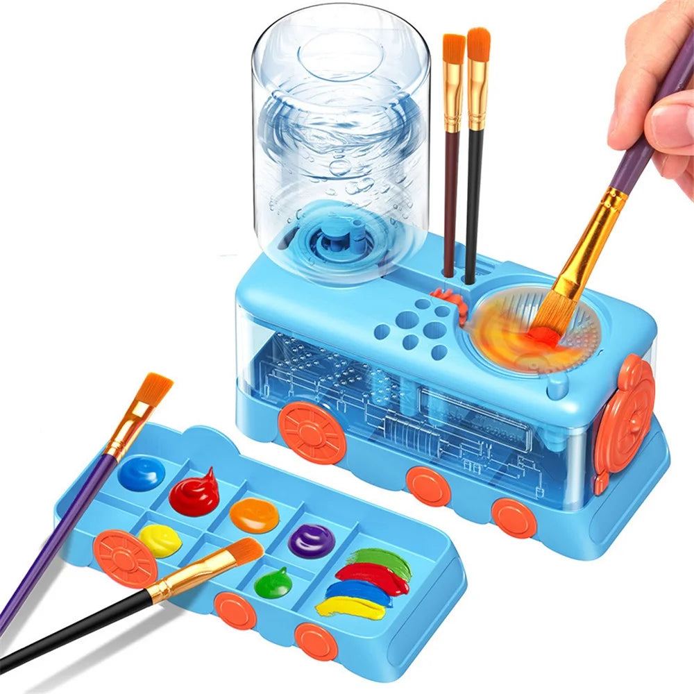 4 in 1 Paint Brush Cleaner Tray Drain Holder Palette Set