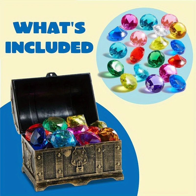 Dive & Discover Pirate Treasure Chest Diamond Pool Toy Set