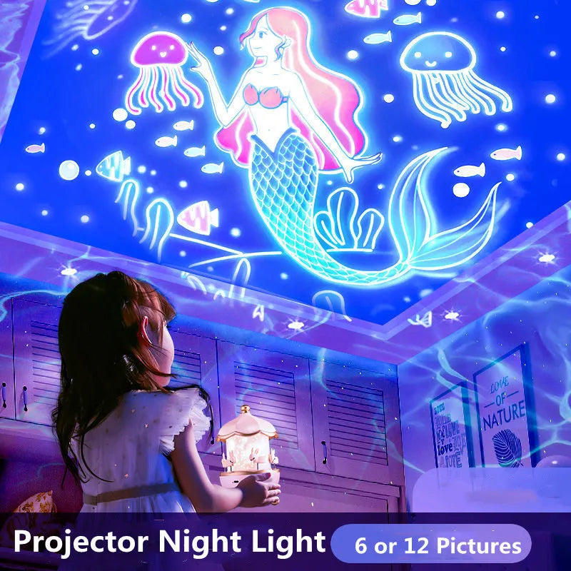 Wonder Stars Rotating Galaxy Star Projector Night Light Lamp
