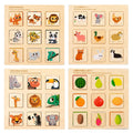 Wooden Logical Thinking Fruit & Animal Pairing Puzzle Board