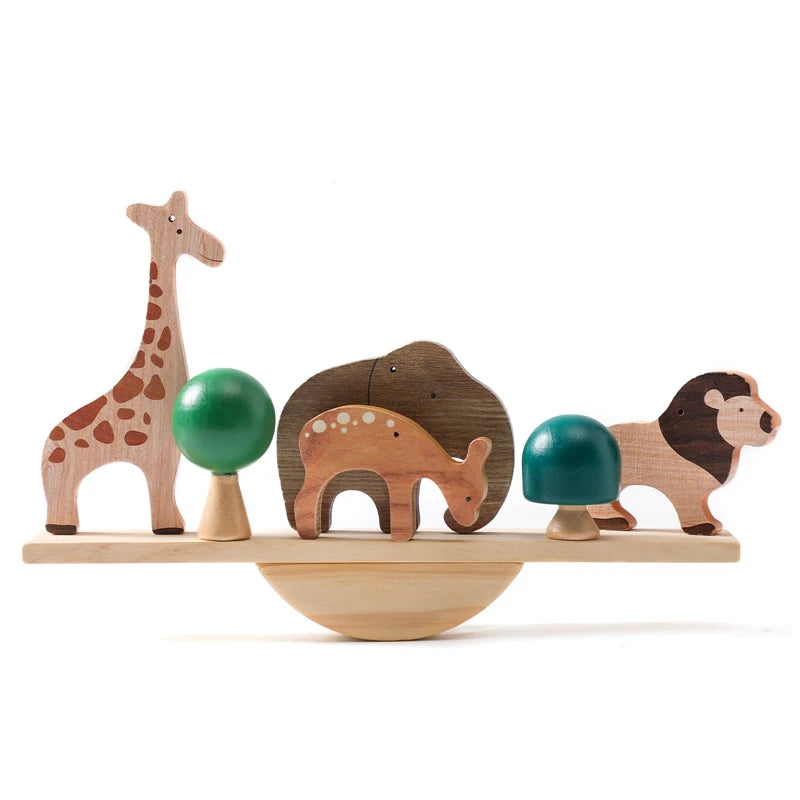 Stack & Explore Montessori Wooden Forest House Block Stacking Set