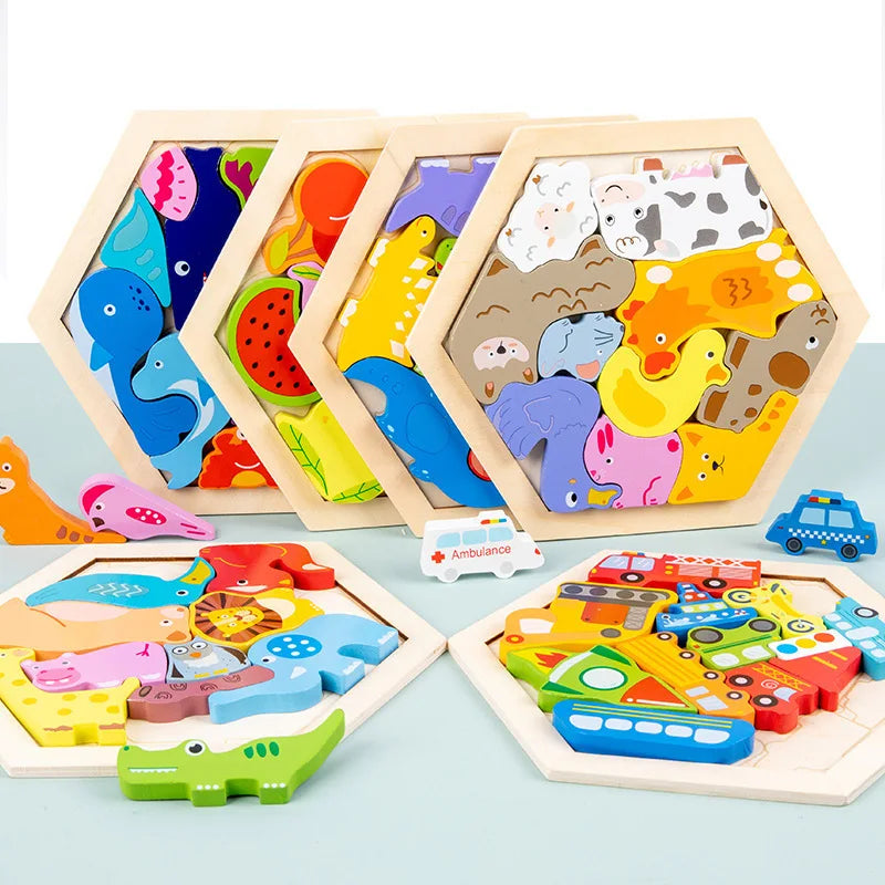 Little Minds 3D Wooden Jigsaw Development Puzzle Set