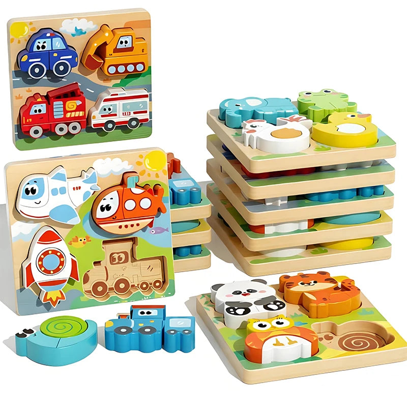 Early Learning Wooden Matching Puzzle Set