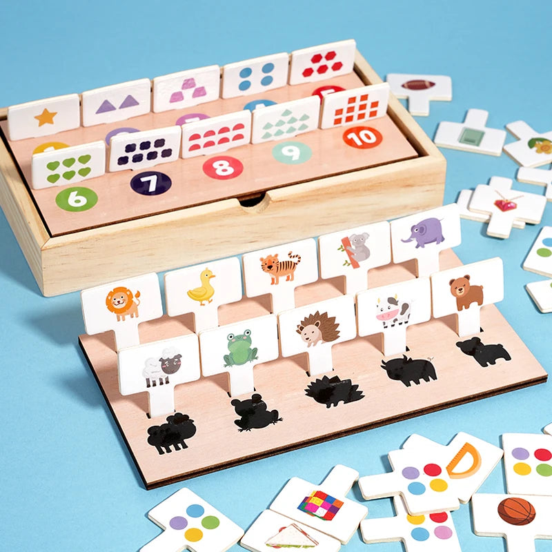 Match Wooden Pattern Shape Puzzle Game Box