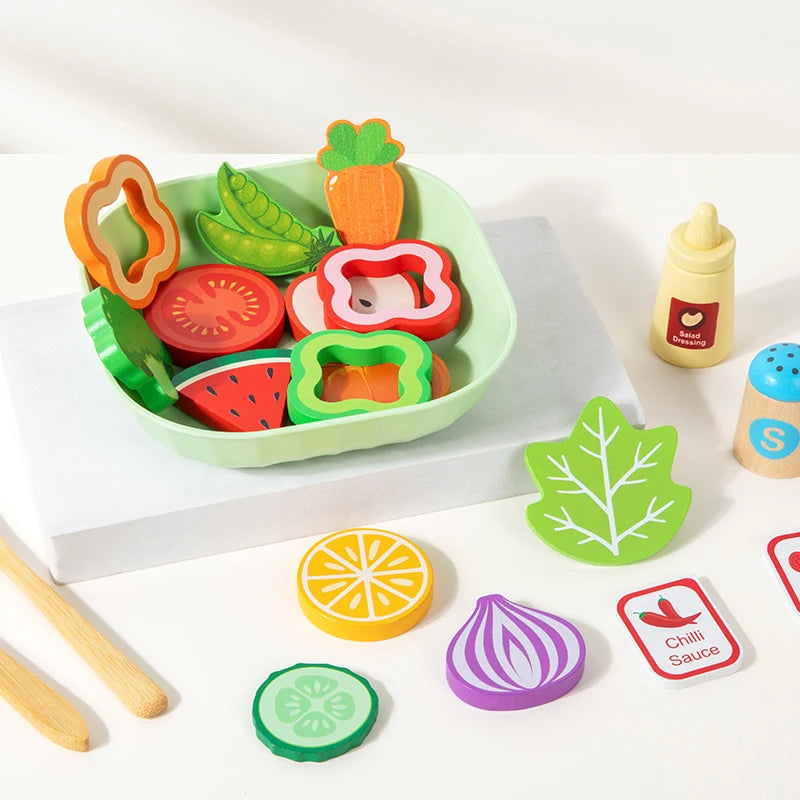 Salad Wooden Pretend Play Set