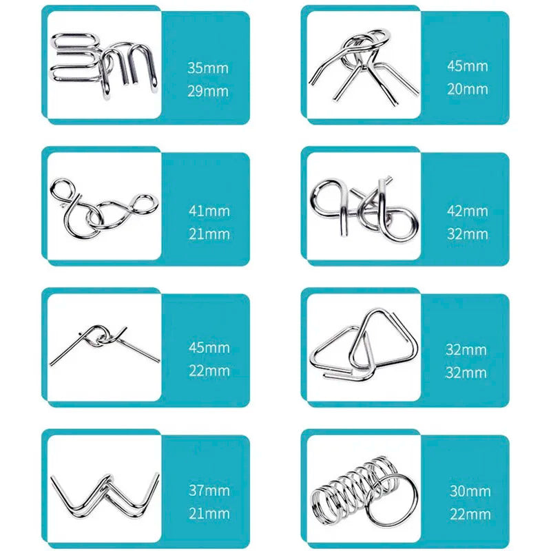 Wonder Twist Metal Wire Puzzle Brain Teaser Set