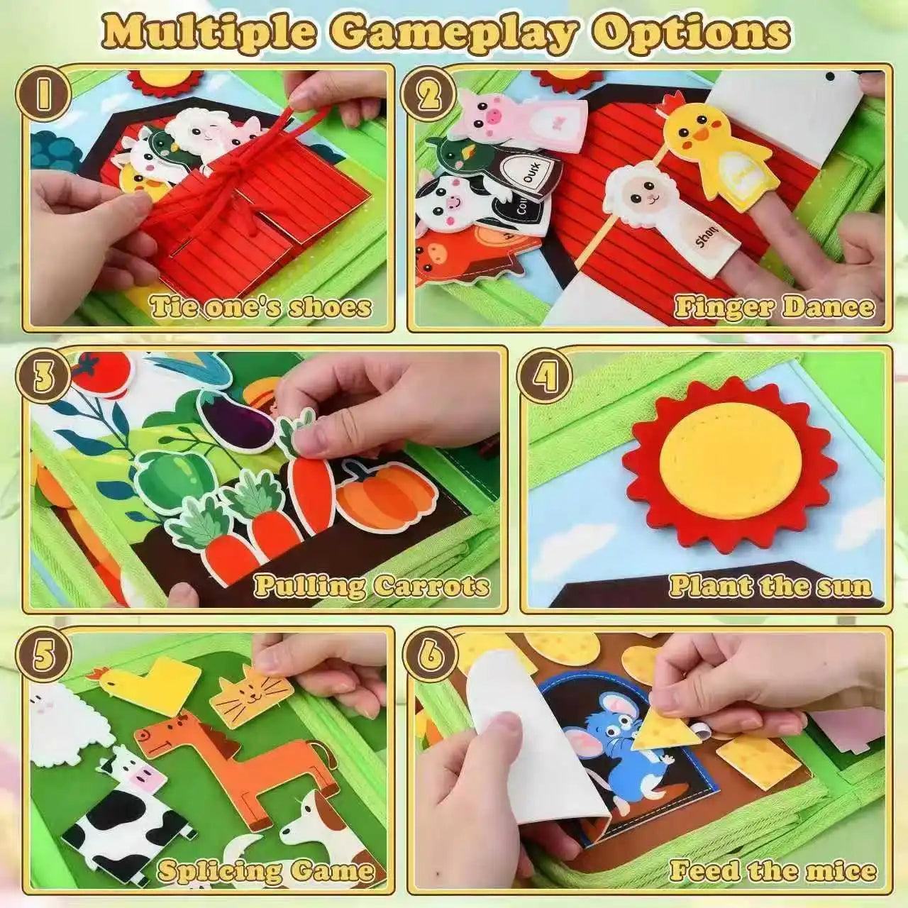 Little Farmers Felt Interactive Farm Busy Board Activity Set