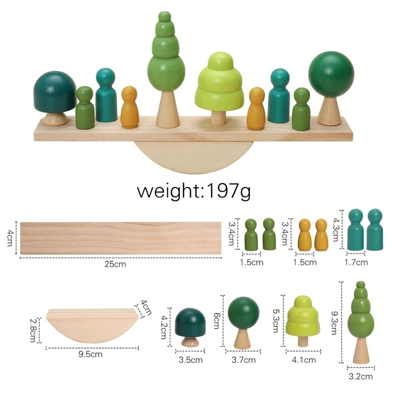 Stack & Explore Montessori Wooden Forest House Block Stacking Set