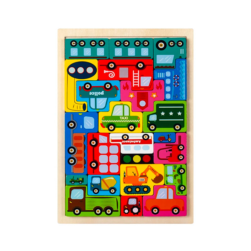 Little Explorers Montessori Wooden Block Puzzle