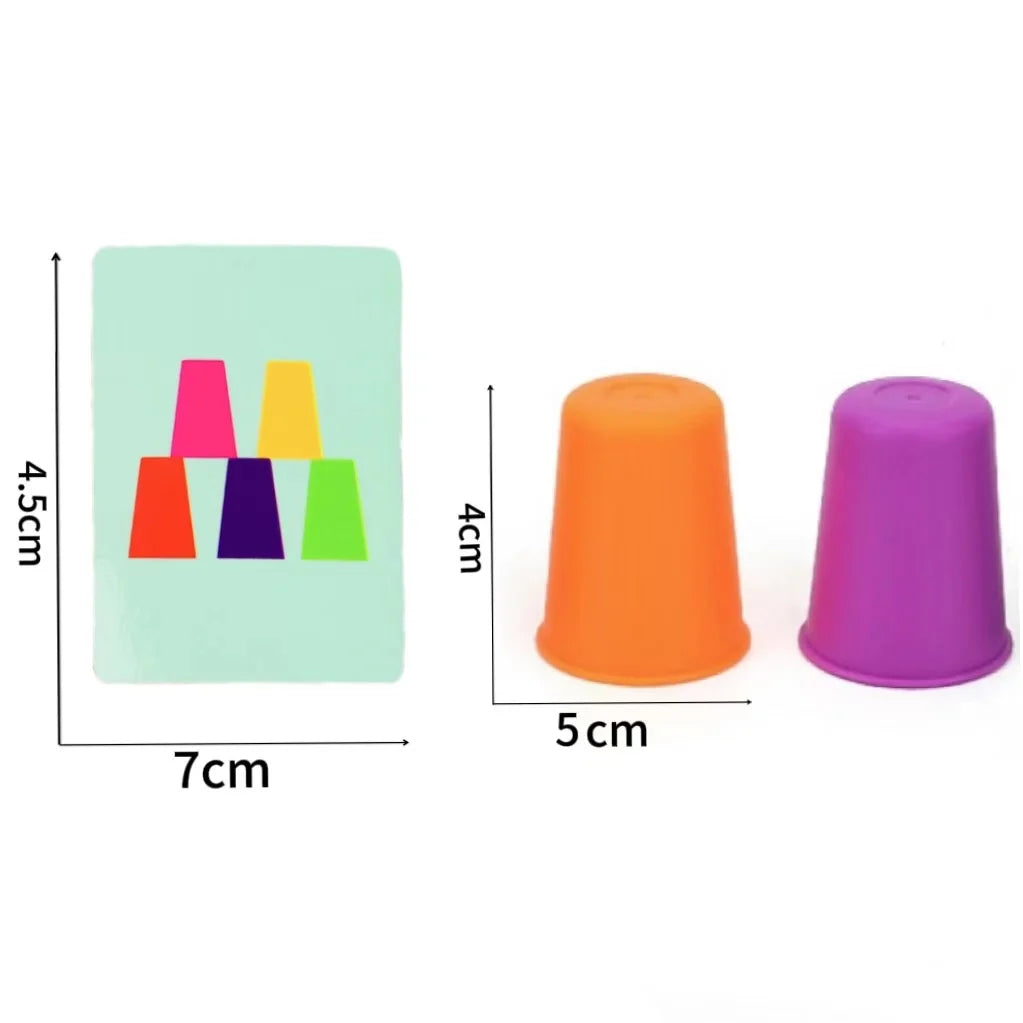 Stack & Think Mini Cup Color Logic Cognition Card Game Set