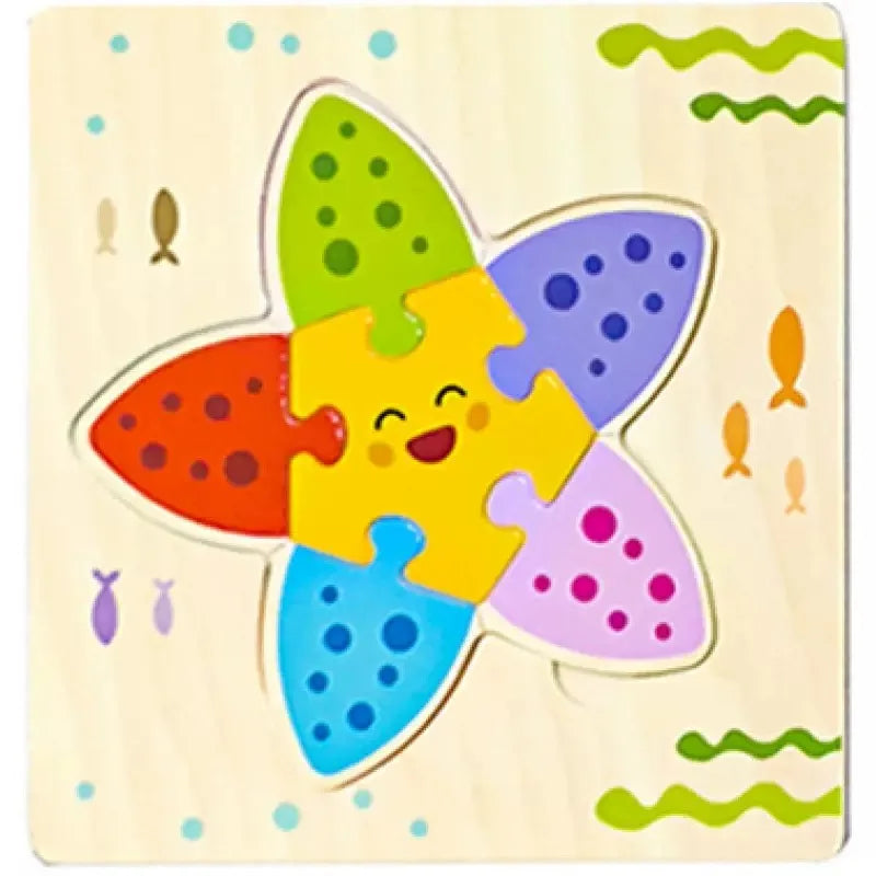 Wooden 3D Tangram Shape Animal Intelligence Puzzle Set