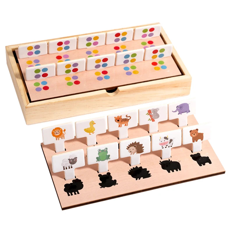 Match Wooden Pattern Shape Puzzle Game Box