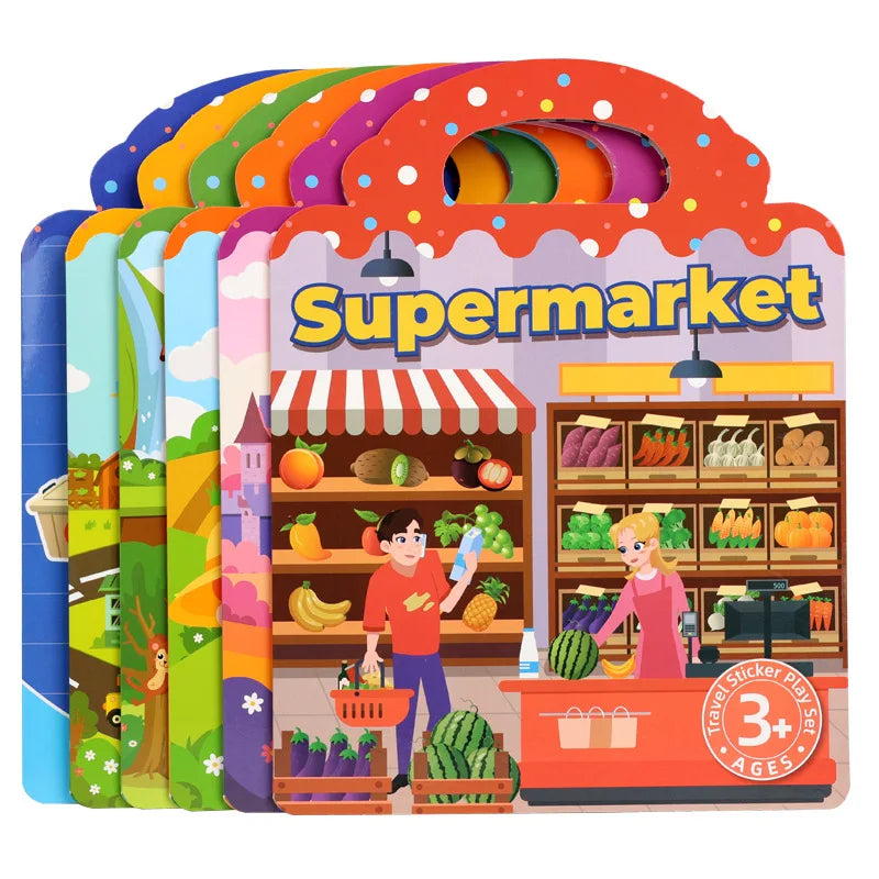 Portable DIY Multi Theme Sticker Play Book
