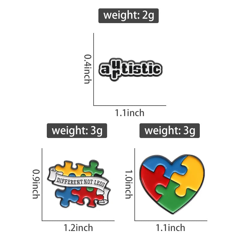 Autism Awareness Different Not Less Brooch Gift