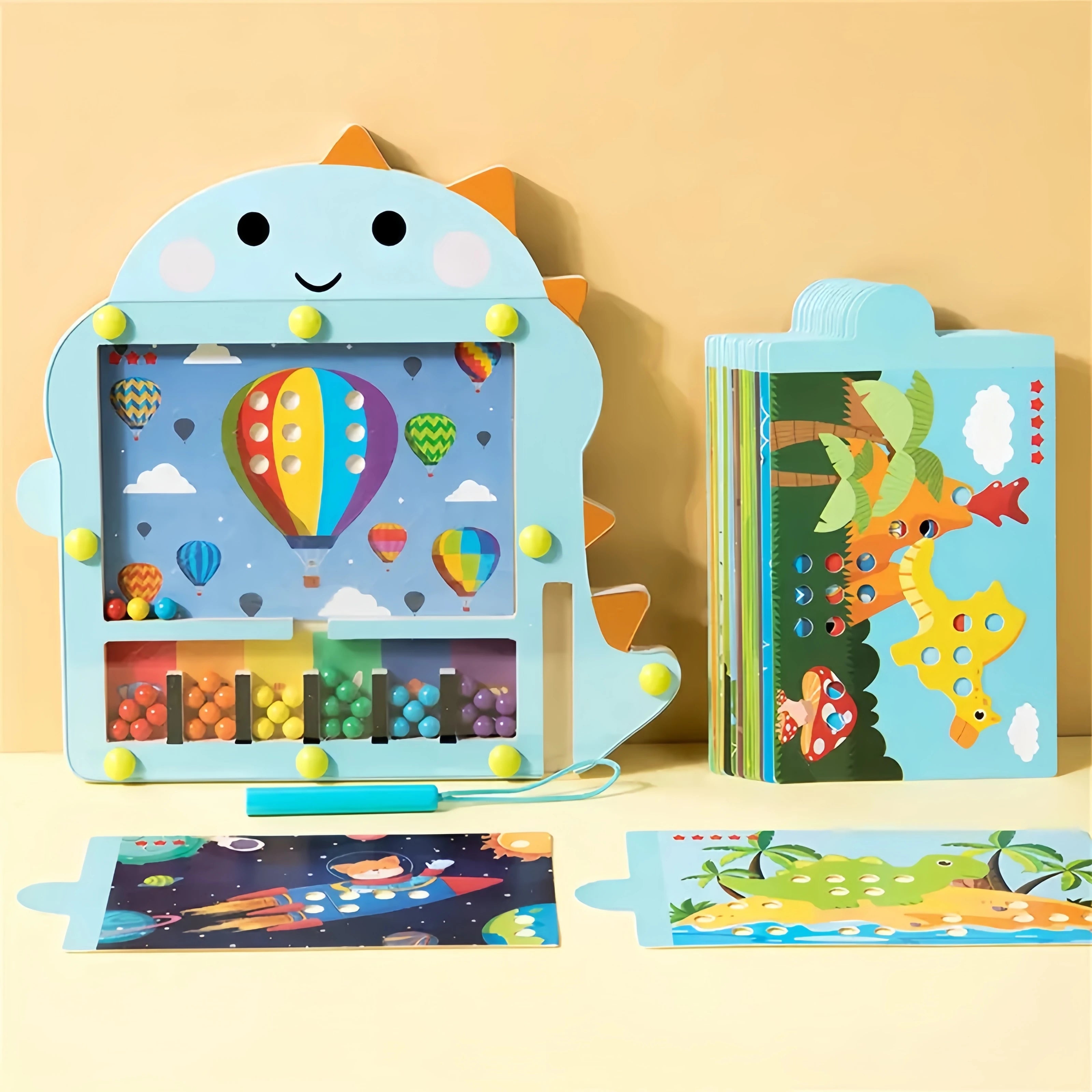 Magnetic Dinosaur Color Sorting Puzzle Board