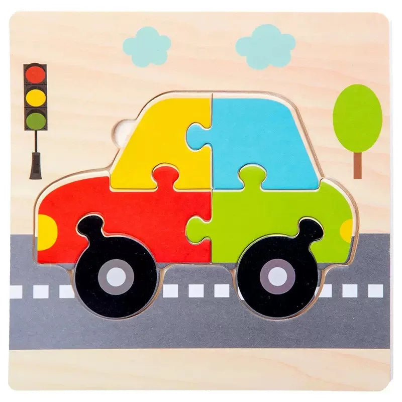 Wooden 3D Tangram Shape Animal Intelligence Puzzle Set
