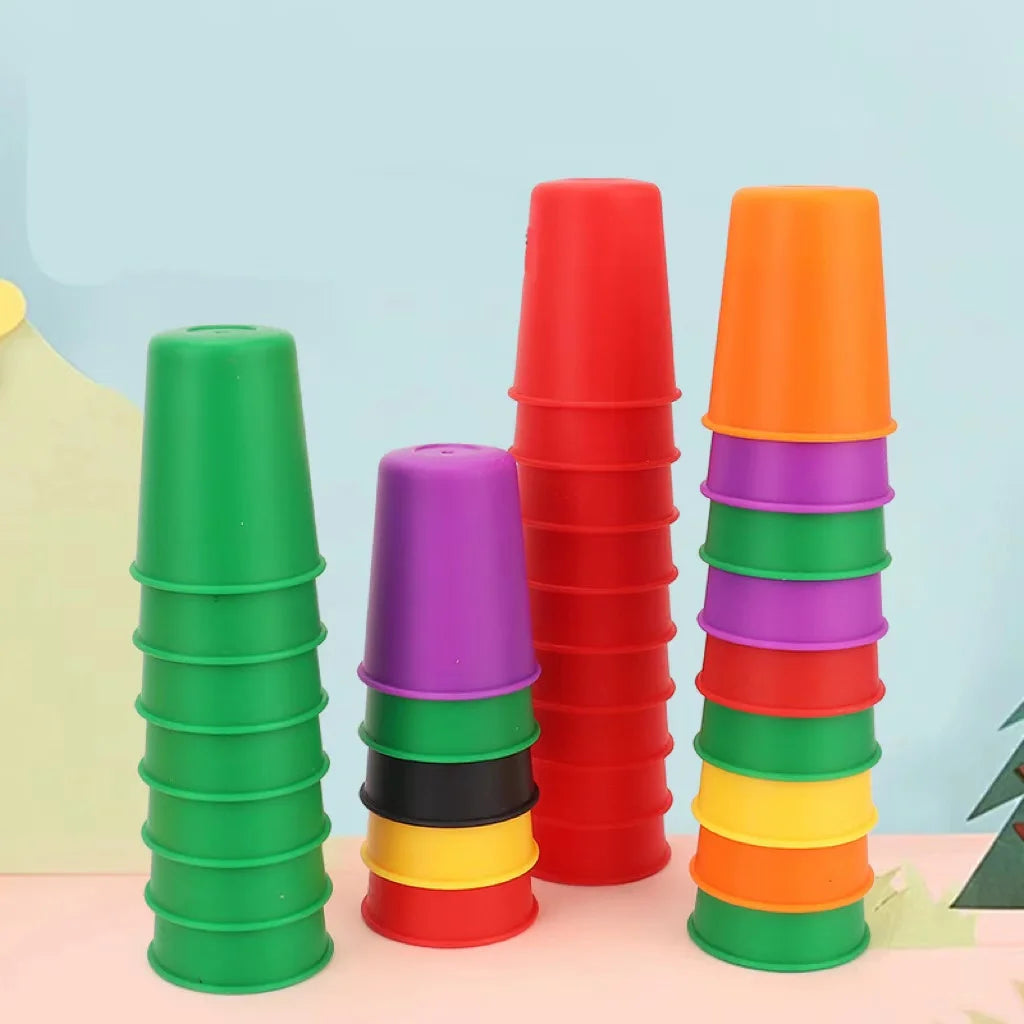 Stack & Think Mini Cup Color Logic Cognition Card Game Set
