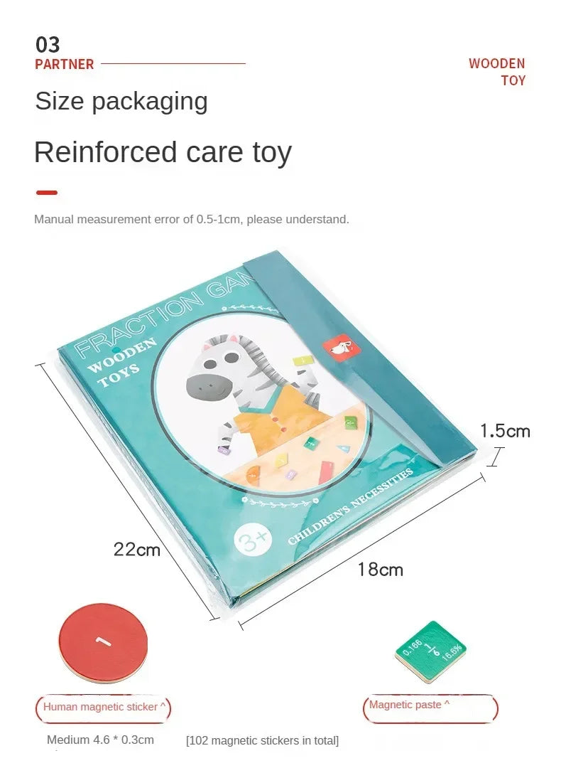 Magnetic Fraction Wooden Math Teaching Set