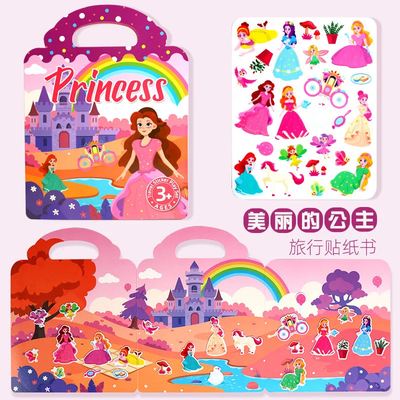 Portable DIY Multi Theme Sticker Play Book