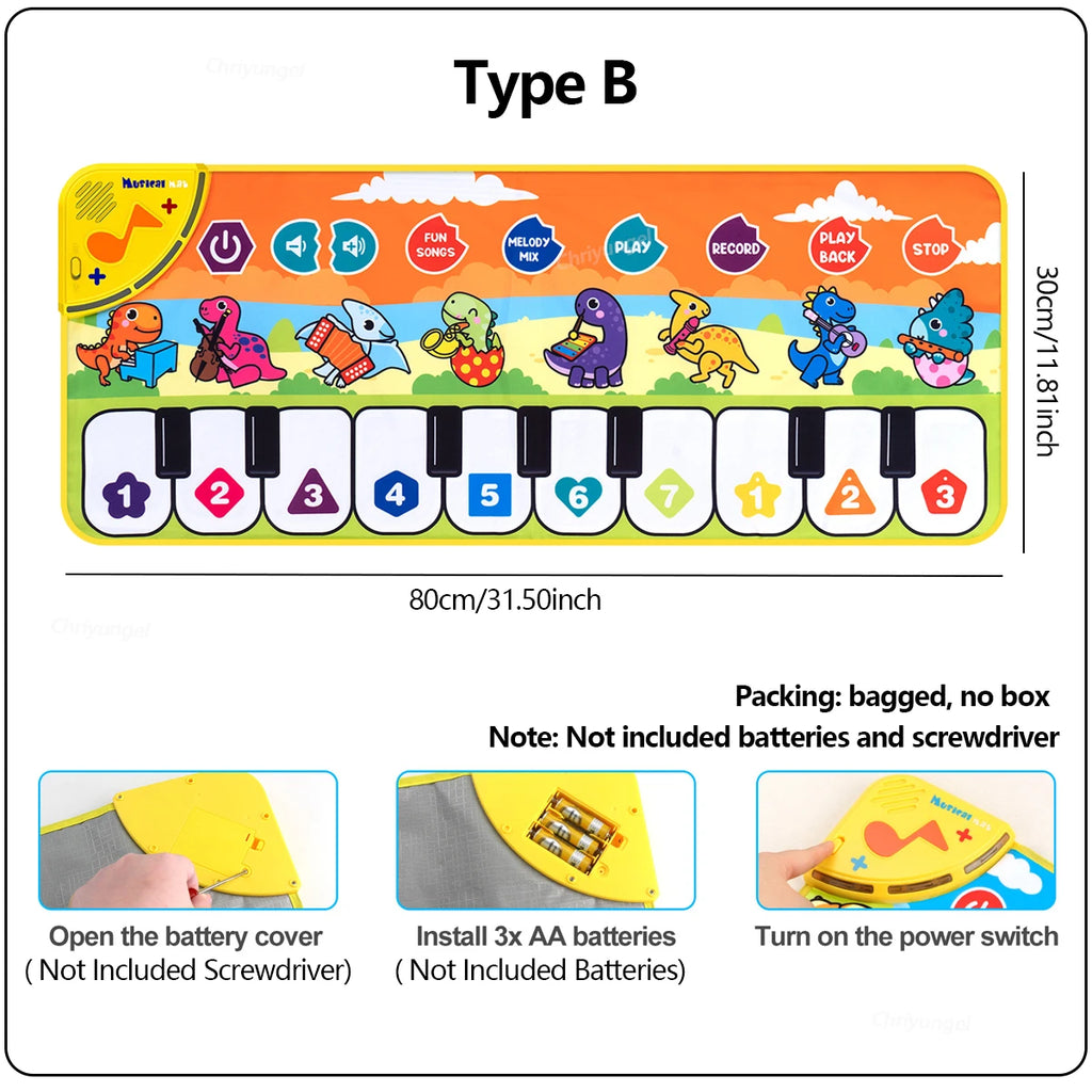 Step & Play Floor Piano Mat Keyboard Dance Music Carpet Set
