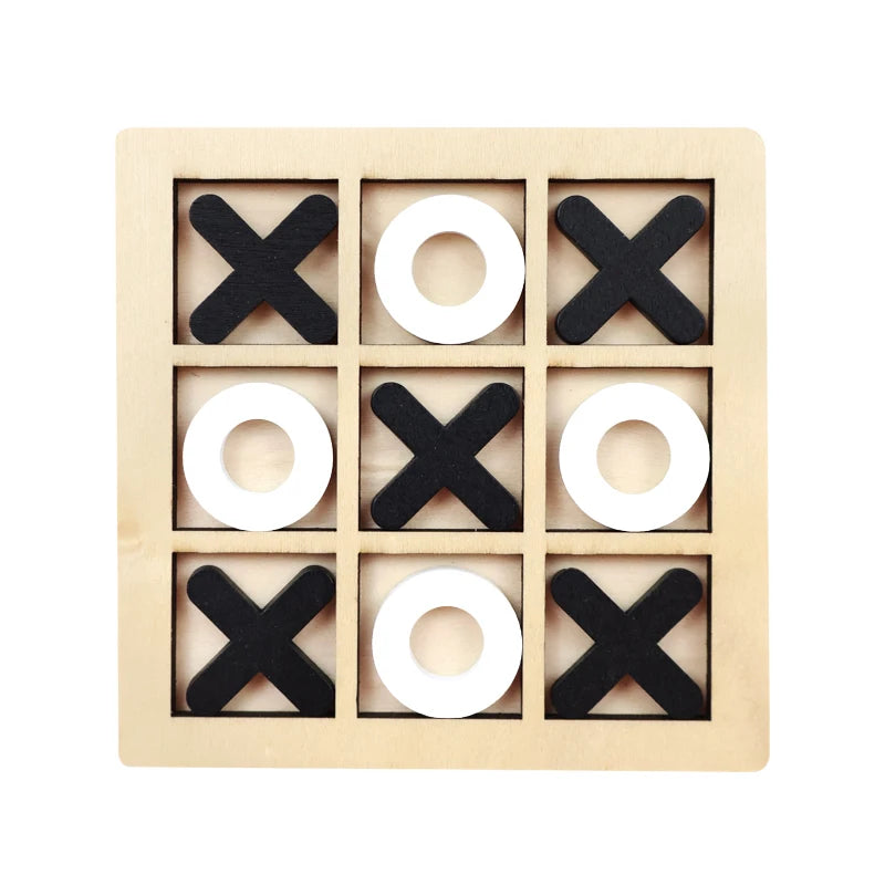 Classic Wooden Tic Tac Toe Board Strategy Game Set