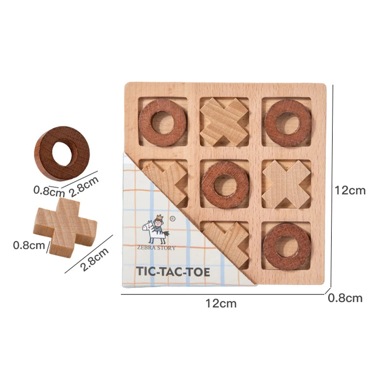 Classic Wooden Tic Tac Toe Board Strategy Game Set