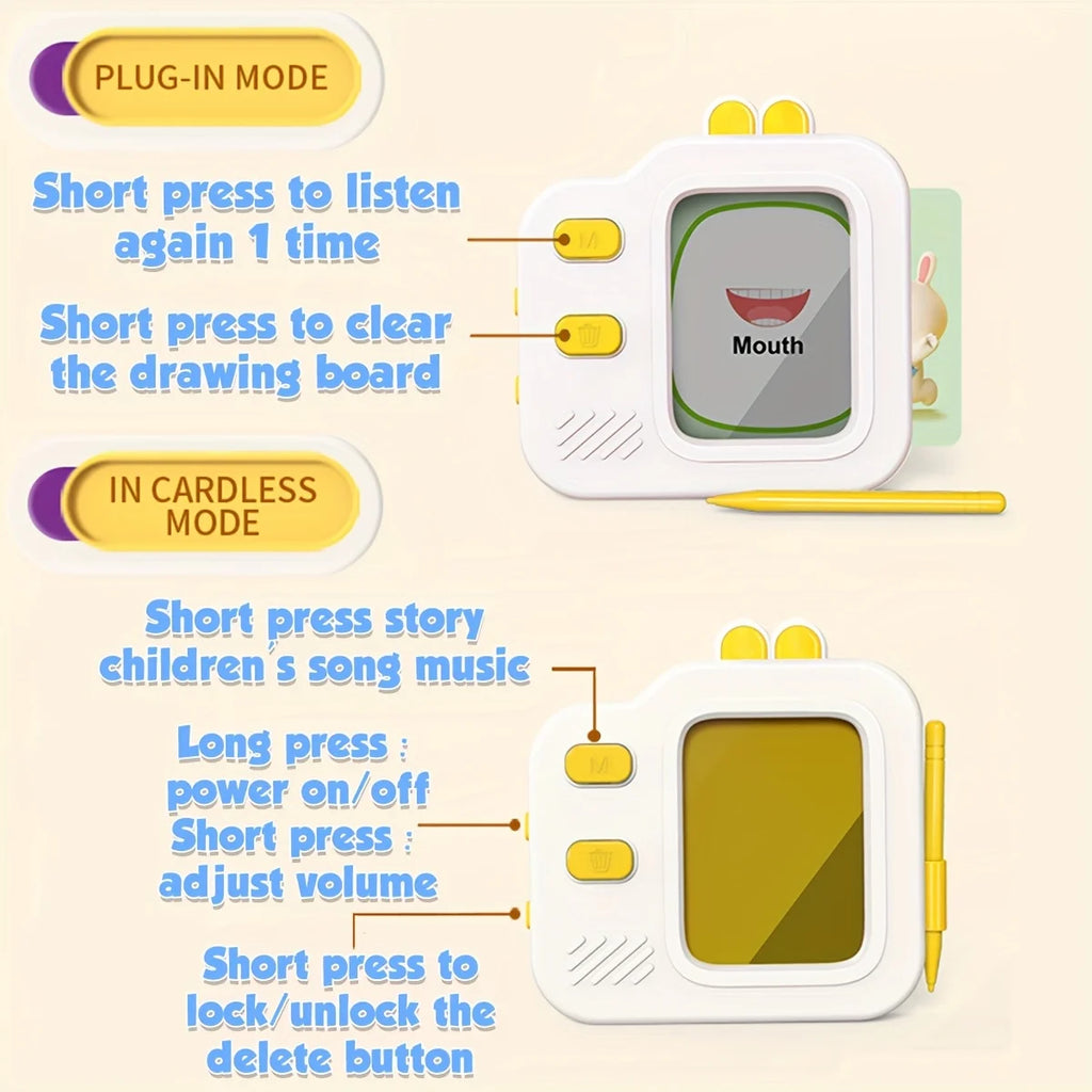 Flash Card Reader with LCD Drawing Pad and Sound