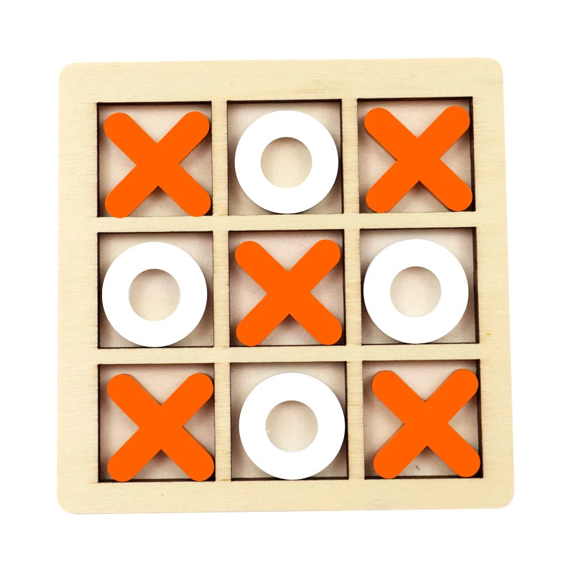 Classic Wooden Tic Tac Toe Board Strategy Game Set