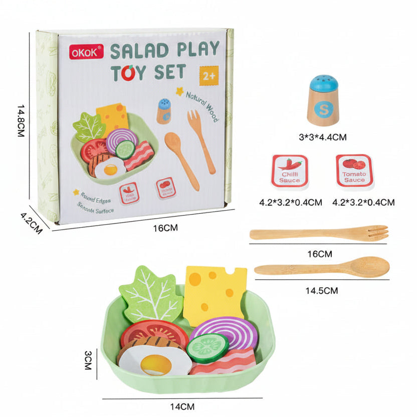 Salad Wooden Pretend Play Set