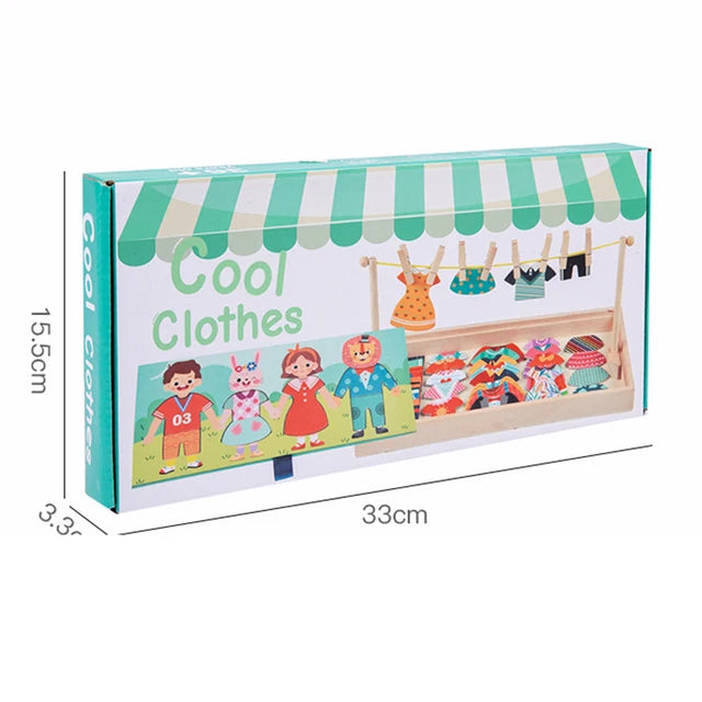 Little Stylists Drying Rack Dress Up Logic Matching Puzzle Set