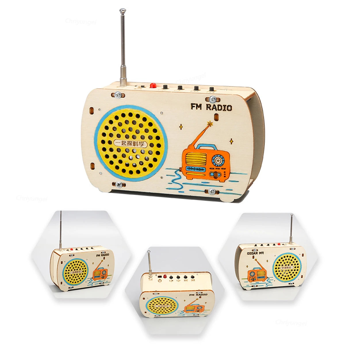 Wonder Build Retro Wooden FM Radio STEM Kit