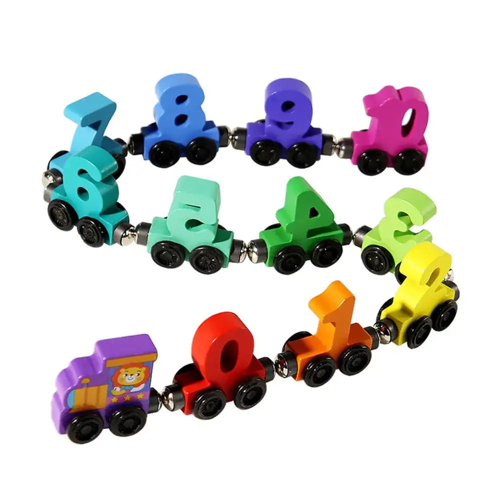 Build & Count Wooden Magnetic Number Train Learning Set