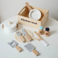 Wooden Pretend Play Kitchen Cutting Food Set