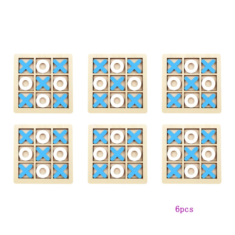 Classic Wooden Tic Tac Toe Board Strategy Game Set
