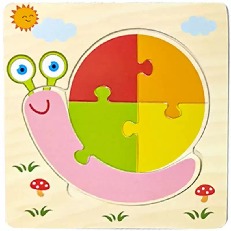 Wooden 3D Tangram Shape Animal Intelligence Puzzle Set